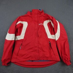 Marmot Jacket Womens Medium Red Hooded Ski Snowboard Parka Zip Outdoor Winter